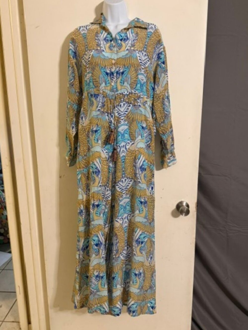 PAOLITA Peacock Pattern Jumpsuit Size S